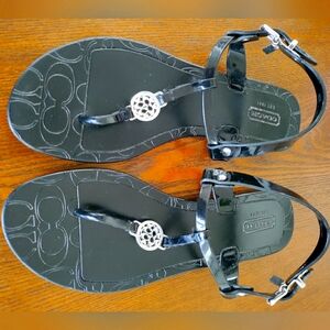 Coach Pansy Sandals. Black. Like New Without Tags. Size 7/37